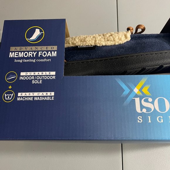 isotoner Shoes Isotoner Mens Slippers Blue Full Heel Poshmark